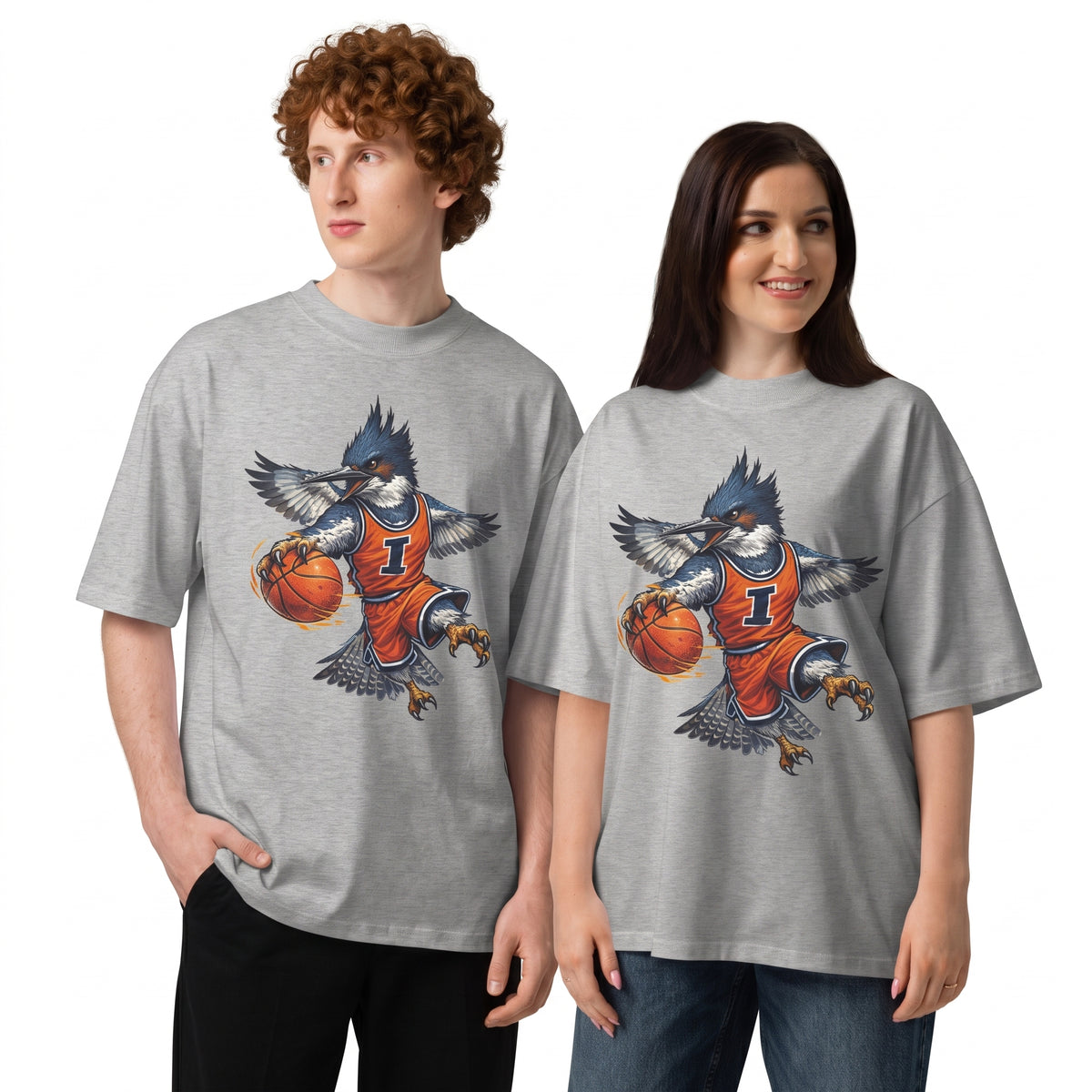 Unisex organic oversized high neck t-shirt